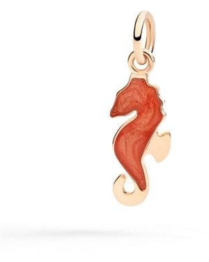 Dodo Rose & Enamel Sea Horse Charm - Red