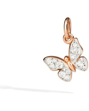 Dodo Ciondolo Farfalla Oro Rosa & Diamanti Bianchi - Metallizzato