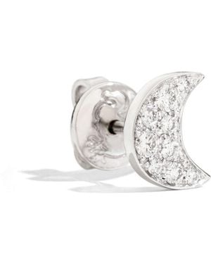 Dodo Diamond Moon Stud Earring - White