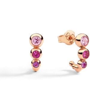 Dodo Rose & Coloured Stones Bollicine Earrings - Pink