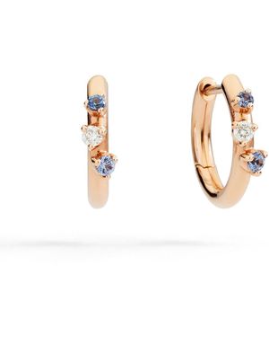 Dodo Rose, Sapphire & Diamond Hoop Earrings - Metallic