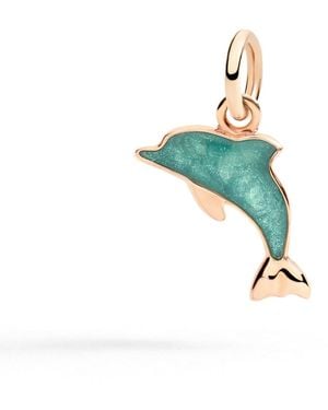 Dodo Rose & Enamel Dolphin Charm - Blue
