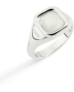 Dodo Anello Sigillo Argento & Diamante Bianco