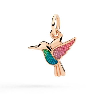 Dodo Rose & Enamel Hummingbird Charm - White