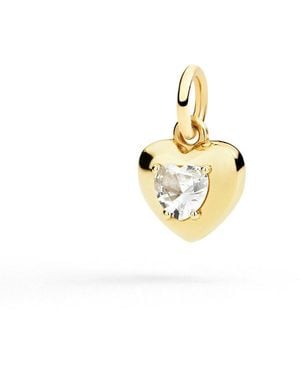 Dodo Heart Charm & Synthetic Sapphire - Metallic