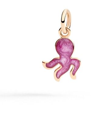 Dodo Rose & Enamel Octopus Charm - Pink