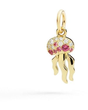 Dodo Anhänger Qualle Gelbgold, Spinelle Und Diamante - Mettallic