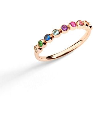 Dodo Rose & Coloured Stone Bollicine Ring - Metallic