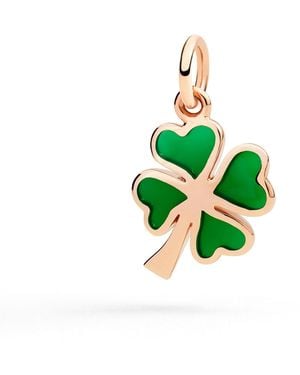 Dodo Rose & Enamel Four Leaf Clover Charm - Green