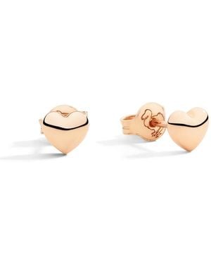 Dodo Rose Heart Stud Earrings - Metallic