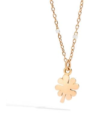 Dodo Rose Mini Four Leaf Clover Necklace - Metallic