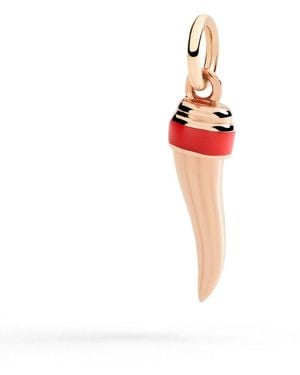 Dodo Rose & Enamel Horn Charm - Red