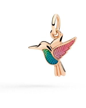 Dodo Rose & Enamel Hummingbird Charm - White