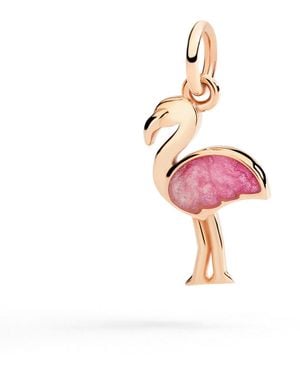 Dodo Rose & Enamel Flamingo Charm - Pink