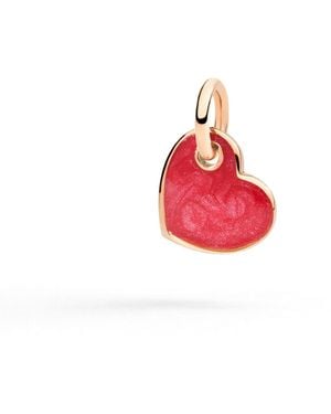 Dodo Rose & Enamel Heart Charm - Red