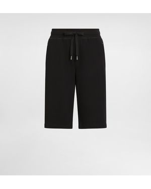 Dolce & Gabbana Jogging-Bermudas Aus Jersey Mit Logoplakette - Schwarz