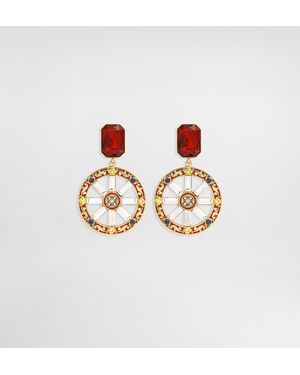 Dolce & Gabbana Clip-Ohrringe Mit Carretto-Radmotiv - Weiß
