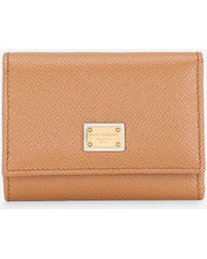 Dolce & Gabbana Geldbörse French Flap Aus Dauphine-Kalbsleder - Weiß