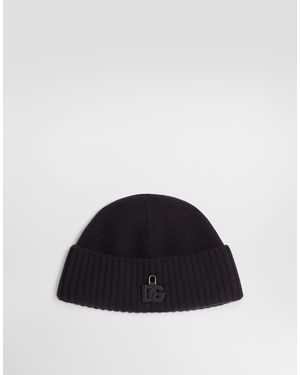 Dolce & Gabbana Mütze Aus Glattstrick - Schwarz