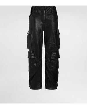 Dolce & Gabbana Leather Cargo Pants - Schwarz