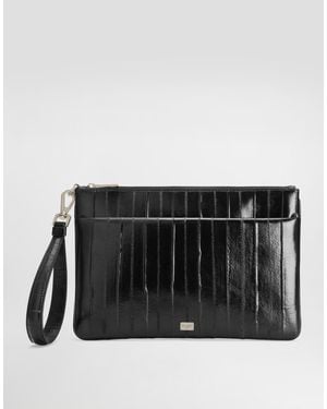 Dolce & Gabbana Eel Skin Necessaire - Schwarz