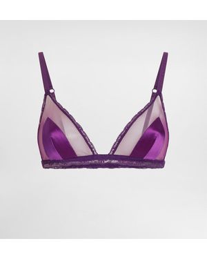 Dolce & Gabbana Bh Aus Satin Mit Spitzendetail - Lila