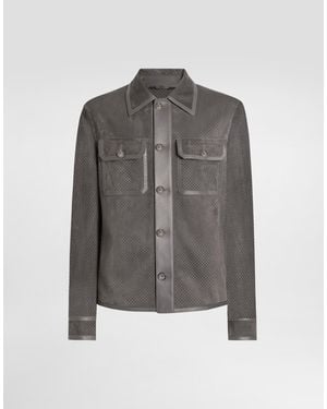 Dolce & Gabbana Jacke Aus Lammwildleder - Grau