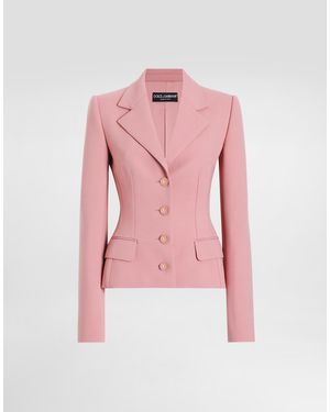 Dolce & Gabbana Einreihige Jacke Dolce Aus Wollkrepp - Pink