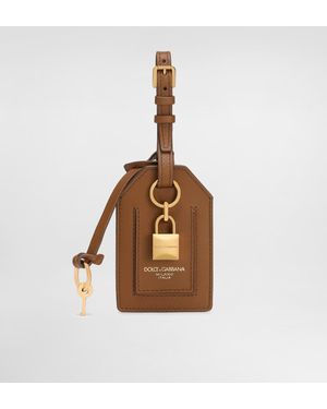 Dolce & Gabbana Schlüsselanhänger Aus Plongé-Kalbsleder - Braun