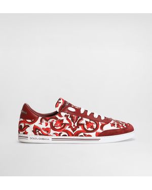 Dolce & Gabbana Sneaker Saint Tropez Light Aus Baumwolle Mit Majolika-Print - Rot