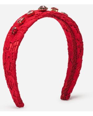 Dolce & Gabbana Haarreif Mit Schmuckstein-Applikationen - Rot