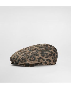 Dolce & Gabbana Leopard- Jacquard Flat Cap - Grau