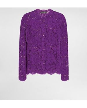 Dolce & Gabbana Jacke Aus Floraler Kordelspitze - Lila