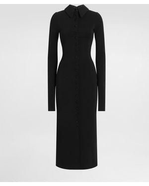 Dolce & Gabbana Kleid Aus Wolljersey - Schwarz