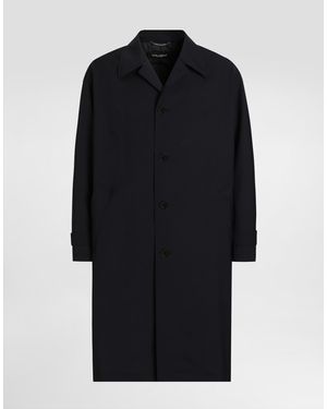 Dolce & Gabbana Einreihiger Trenchcoat Aus Wolle - Blau