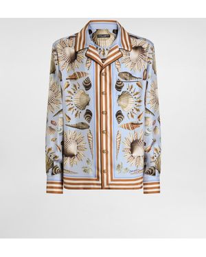 Dolce & Gabbana Shell-Print Silk Twill Vanity Shirt - Weiß