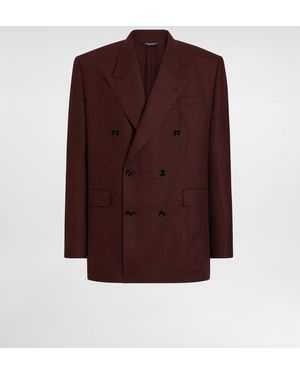 Dolce & Gabbana Jackett Sicilia Light Aus Leinen Mit Doppelreiher-Verschluss - Lila