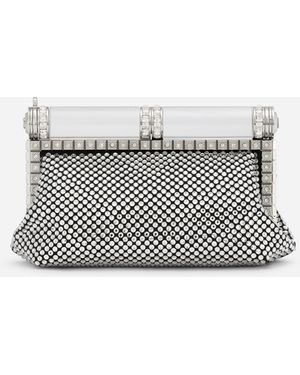 Dolce & Gabbana Tasche Aus Satin Und Thermostrass - Grau