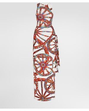 Dolce & Gabbana Jumpsuit Aus Viskosejersey Mit Carretto-Print - Weiß
