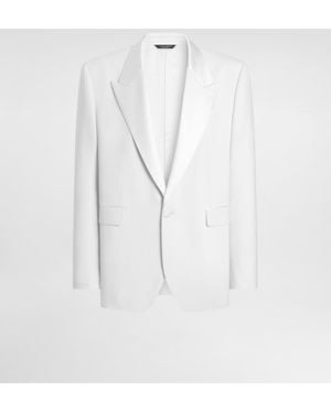 Dolce & Gabbana Smokingjacke Palermo Aus Schurwolle Mit Einreihigem Schnitt - Weiß