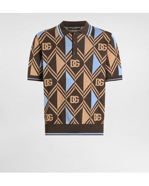 Dolce & Gabbana Cotton-Jacquard Piqué Polo Shirt - Weiß