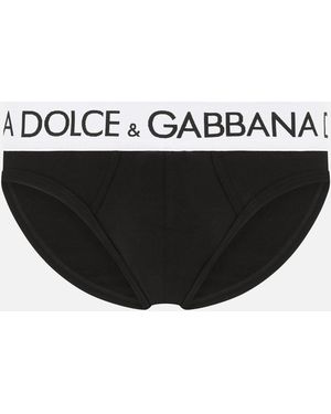 Dolce & Gabbana Midi-Slip Bi-Elastische Baumwolle - Schwarz