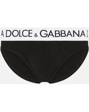 Dolce & Gabbana Midi-Slip Bi-Elastische Baumwolle - Schwarz
