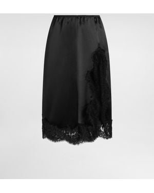 Dolce & Gabbana Satin Midi Skirt - Schwarz