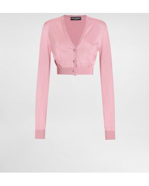 Dolce & Gabbana Kurzer Cardigan Aus Seide - Pink