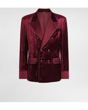 Dolce & Gabbana Zweireihige Samtjacke - Rot