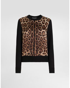 Dolce & Gabbana Pullover Aus Wolle Mit Leo - Schwarz