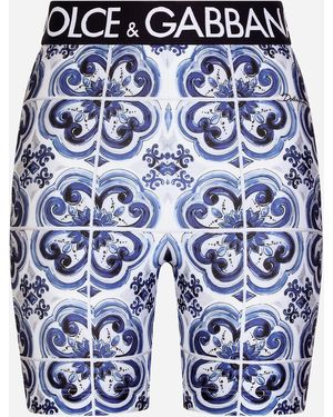 Dolce & Gabbana Radlerhose Mit Majolica-Print - Blau