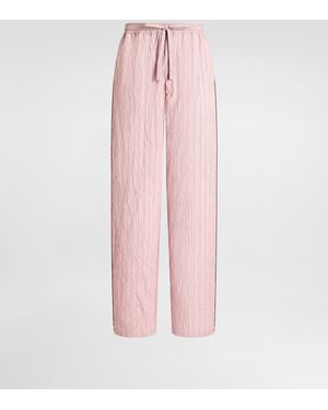 Dolce & Gabbana Crinkled Striped Fabric Vanity Trousers - Pink