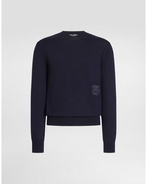 Dolce & Gabbana Pullover Aus Schurwolle - Blau